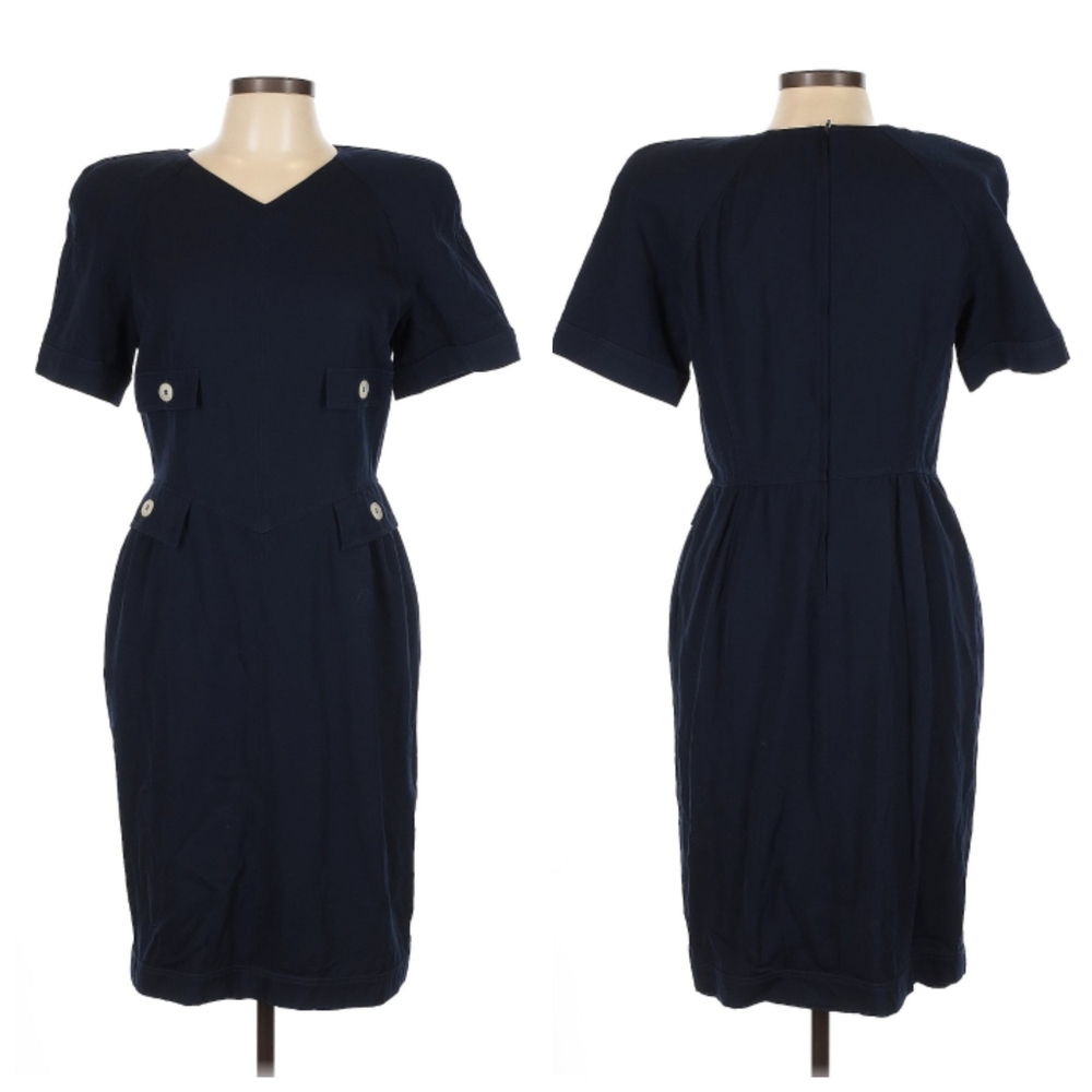 VALENTINO Miss V Midnight Blue Vintage Dress EU 48 (US 14)